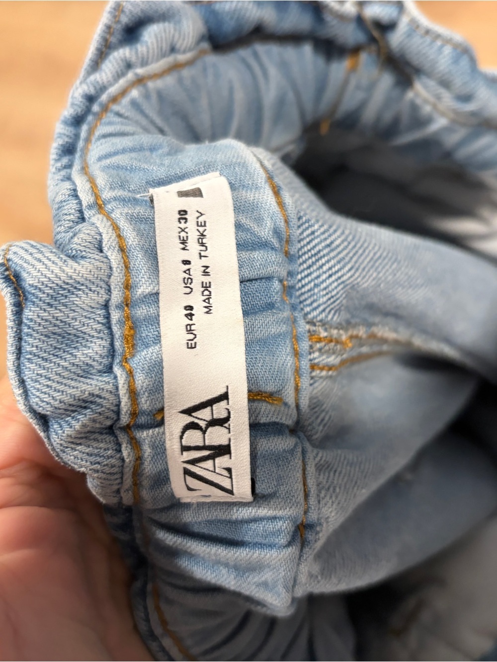 Zara High Rise Paperbag Balloon Jeans Medium Wash Size 8 - Picture 7 of 7